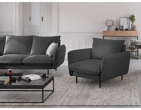 Кресло от тъмносиво кадифе Vienna - Cosmopolitan Design