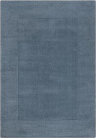 Тъмносин ръчно изработен вълнен килим 200x290 cm Textured Wool Border – Flair Rugs