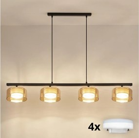 Brilagi - LED Подвесен полилей на кабел AURA LUX 4xGX53/30W/230V черен/златен