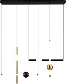 Черно/ в златист цвят LED затъмняващо се висящо осветително тяло Melita – Trio