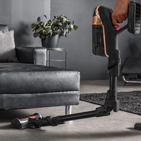 Вертикална прахосмукачка Rowenta X-Force Flex 15.60 RH99F1, 520W, 230AW, 0.9 л, 32.4V, Автономия 80 мин, Автоматична мощност, LED четка, Дисплей, Flex, Черен/бронз