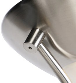 Подова лампа стомана с лампа за четене с LED и димер - Diva 2