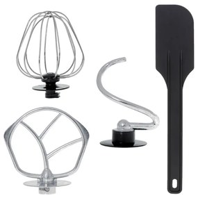 Планетарен миксер с иноксова купа ZEPHYR ZP 1115 U, 1000W, 5 литра, 6 степени, Приставки, Стомана, Сребрист