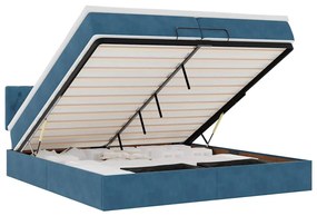 3312720 vidaXL Османска легло с матраци и LED, тъмносиньо, 200x200 см, кадифе