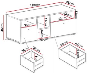 TV шкаф Sigma-White-Gray