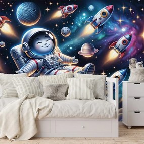 Фототапет – Весел астронавт сред ракети