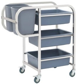 50918 vidaXL Кухненска количка с пластмасови контейнери, 82x43,5x93 см