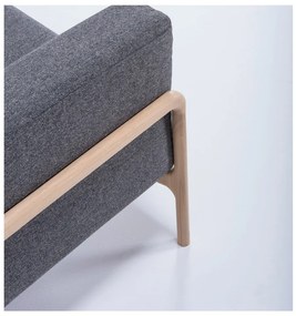 Тъмно сив диван със структура от дъбово дърво , 180 см Fawn - Gazzda