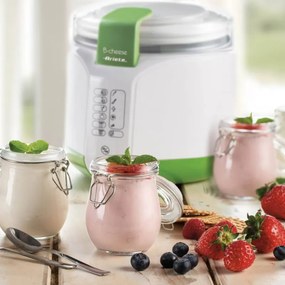 Уред за сирена и кисело мляко Ariete B-CHEESE 0615/00, 500W, 2 л, 6 програми, 90C, 6 индикатора, Бял/зелен