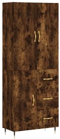 3195888 vidaXL Висок шкаф, опушен дъб, 69,5x34x180 см, инженерно дърво