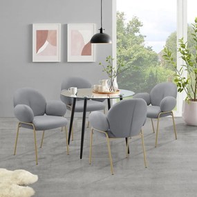Сиви тапицирани трапезни столове в комплект с подлакътници 2 бр. Iwama – Støraa