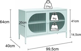 Кремава метална витрина 100x64x40 cm Luna – Støraa