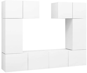 3078698 vidaXL Комплект ТВ шкафове от 6 части, бял, инженерно дърво