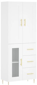 3199929 vidaXL Висок шкаф, бял, 69,5x34x180 см, инженерно дърво