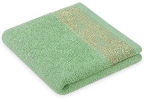 Светлозелени памучни хавлии и кърпи за баня в комплект 2 бр. от тери Allium – Restilo