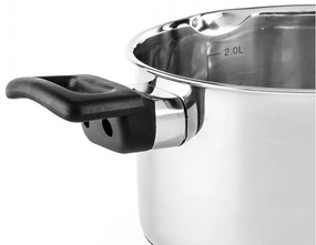 Тенджера Luigi Ferrero Sophia FR-3402, 18x10 см, 2.3 л, Стомана 18/10, Стъклен капак, Индукция, Инокс