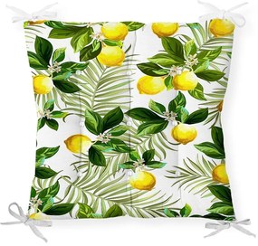 Възглавница за сядане от памучна смес Lemon Tree, 40 x 40 cm - Minimalist Cushion Covers
