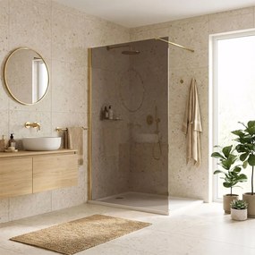 Параван за душ Rea Flexi Brown / Brush Gold 110