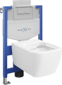Mexen Margo вграден WC комплект Fenix XS-U със структура и тоалетна чиния, бял
