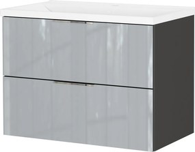 Сив гланцов стенен шкаф за мивка 81x61 cm Celano – Germania