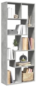 858078 vidaXL Разделител за стая / библиотека, бетонно сив, 67x25x161,5 см