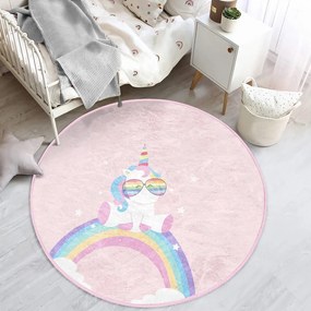 Розов детски килим ø 100 cm Comfort - Mila Home