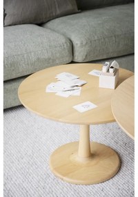 Кръгла масичка за кафе от декор от дъб в естествен цвят 60x60 cm Hobart – Rowico