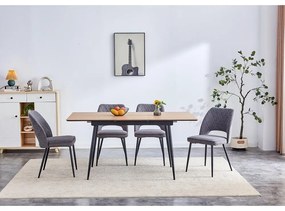 Трапезна маса JARED /разтегателна/ дъб севила/черно