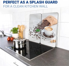 Капаци за печка 2 бр. от закалено стъкло 52x30 cm Café Aromatica – Maximex