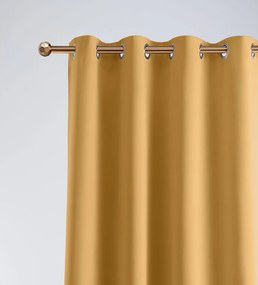 Луксозна затъмняваща завеса в цвят жълта горчица 140 х 280 см