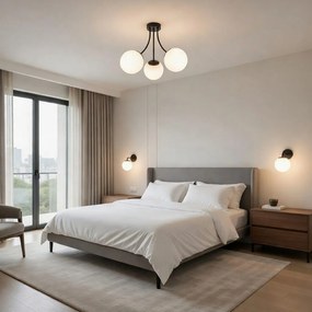 Аплик РИО, черен/бял, 1xE27