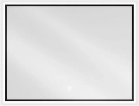Mexen Erma осветено огледало за баня 80 x 60 см, LED 6000K, анти-мъгла, черна рамка