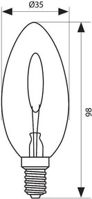 LED крушка VIVALUX GLOW LED, 0.6W, E14, 1800K