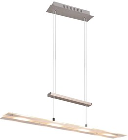 Сиво LED висящо осветително тяло със стъклен абажур Milos - Trio