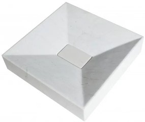 Мивка за баня ICL 4410W, монтаж върху плот, камък, бял, 45x45x10см