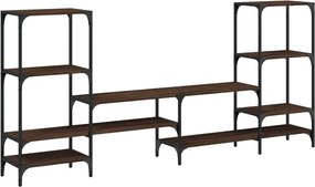 842485 vidaXL ТВ шкаф, кафяв дъб, 206,5x28,5x95 см, инженерно дърво