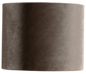 Кафяв кръгъл абажур от велур 18/18/14