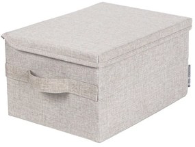 Бежова текстилна кутия за съхранение с капак 35x26x19 cm Soft Storage – Bigso