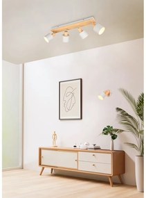 Прожектор в бял и естествен цвят ø 9 cm Shanti – Trio