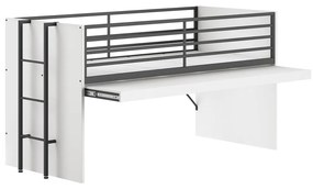 Бяло повдигнато детско легло с включена подматрачна рамка 90x200 cm Sam – Vipack