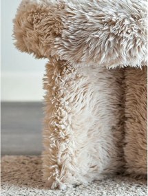 Бежова табуретка от изкуствен косъм Frikka – Bloomingville