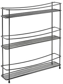 Черен триетажен шкаф за подправки Lava Kumino - Metaltex