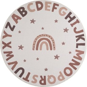 Кремав детски килим подходящ за пране ø120 cm Coco 1133 – Ayyildiz Carpets