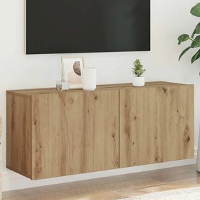 857671 vidaXL ТВ шкаф, стенен, дъб артизан, 100x30x41 см