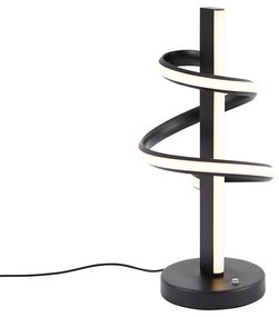 Дизайнерска настолна лампа черна с LED димируема с 3-степенен превключвател - Rolla