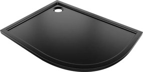 Mexen Flow полукръгъл асиметричен тънък ляв 90 x 80 cm, черен мат - 46Q708090L