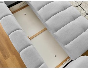 Светлосив сгъваем/с място за съхранение диван 251 cm Fuji – Bobochic Paris