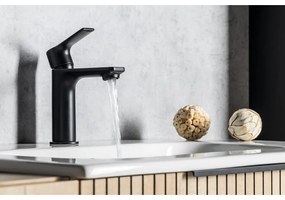 Матово-черна стояща батерия за мивка Pax – Sapho