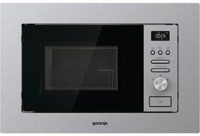 Микровълнова фурна за вграждане Gorenje BM201AG1X, 20 л, 1000 W, Грил, Автоматични програми, AquaClean, Сребрист