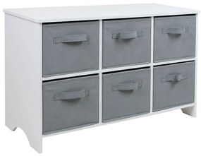 GINGER HOME Скрин с 6 кутии за съхранение WHITE/GREY